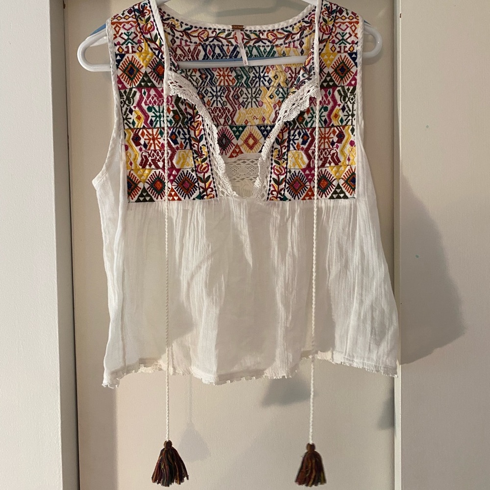 Free People Embroidered Tank